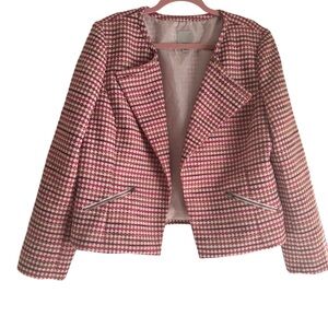 Women's‎ Pink and White Houndstooth Jacket